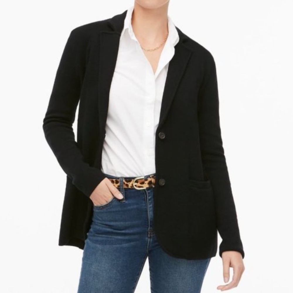 J Crew Cinched-waist sweater-blazer